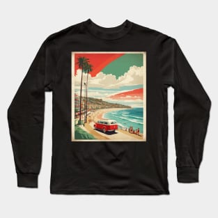 Bondi Beach Australia Vintage Travel Poster Art Long Sleeve T-Shirt